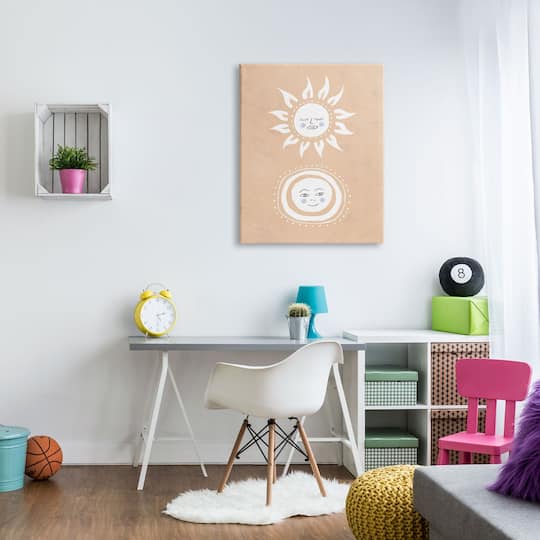 Stupell Industries Rising Sun and Moon Children's Boho Chic Sky Canvas Wall Art